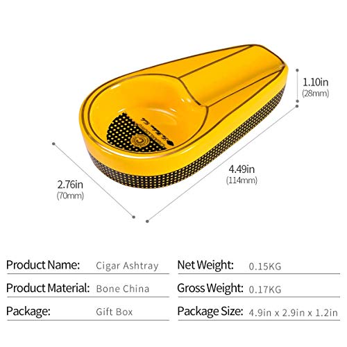 CIGARLOONG Cenicero de cigarros solo clásico cenicero de cerámica uso al aire libre o en interiores (negro)