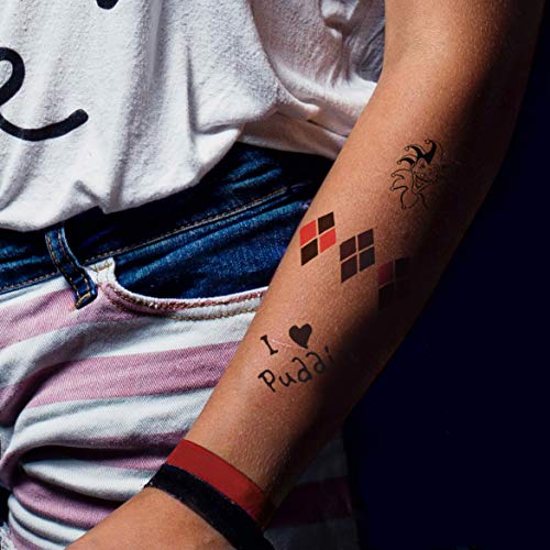 Cinereplicas DC Comics - Tatuajes temporales de Harley Quinn - Licencia Oficial