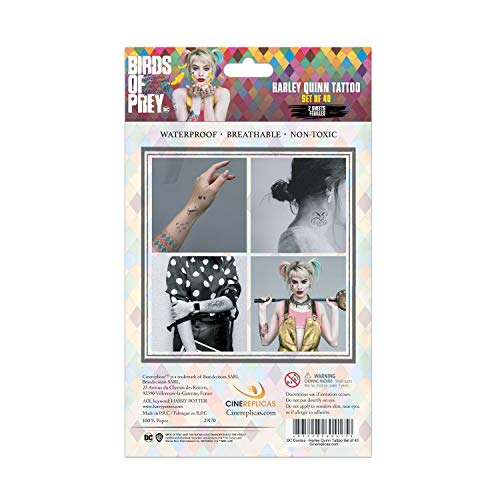 Cinereplicas DC Comics - Tatuajes temporales de Harley Quinn - Licencia Oficial