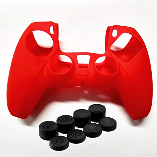ciriQQ Funda protectora de silicona para PS5 con joystick para el pulgar, se aplica a la consola S-o-n-y PlayStation 5, para mando inalámbrico DualSense.