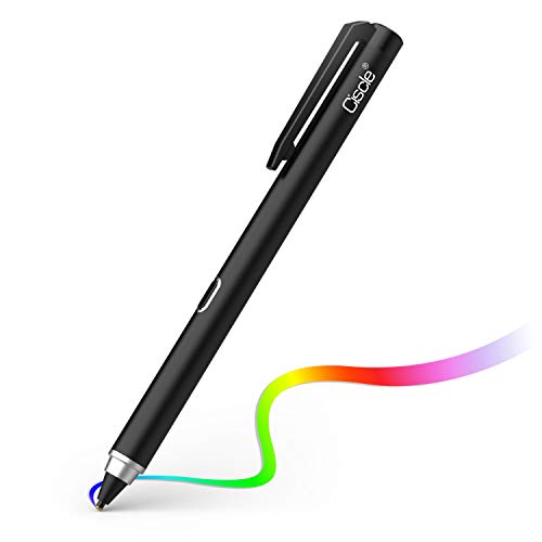 Ciscle Stylus Pen con apagado automático de 5 minutos y punta de cobre de punta fina de 1,5 mm, lápiz recargable compatible con iPad Pro, iPhone, tabletas Android, Samsung - Negro