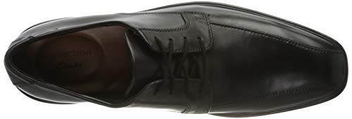 Clarks Bensley Run, Zapatos de Cordones Derby Hombre, Negro (Black Leather Black Leather), 44.5 EU