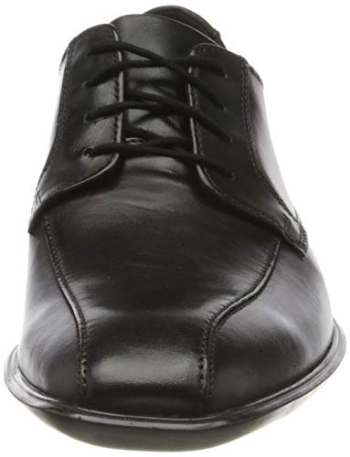 Clarks Bensley Run, Zapatos de Cordones Derby Hombre, Negro (Black Leather Black Leather), 44.5 EU