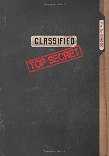 Classified Top Secret Journal, Spy Gear for Kids: Play to be a Spy or a Detective, Fun Games, Spy Notebook for Boys and Girls, 7 x 10" Lined Journal, to pair with invisible markers..