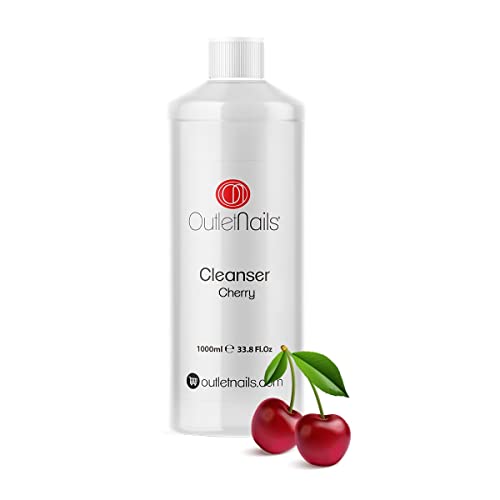 Cleaner 1000ml con Fragancia Cereza para uñas de gel - Limpiador para eliminar la capa pegajosa de uv/led geles y Esmaltes permanentes