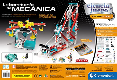 Clementoni-55385 - Mechanics - Parque de Atracciones - juego de construcciones mecánica a partir de 8 años