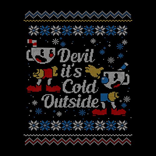 Cloud City 7 Devil Its Cold Outside Cuphead Christmas Knit Kid's T-Shirt