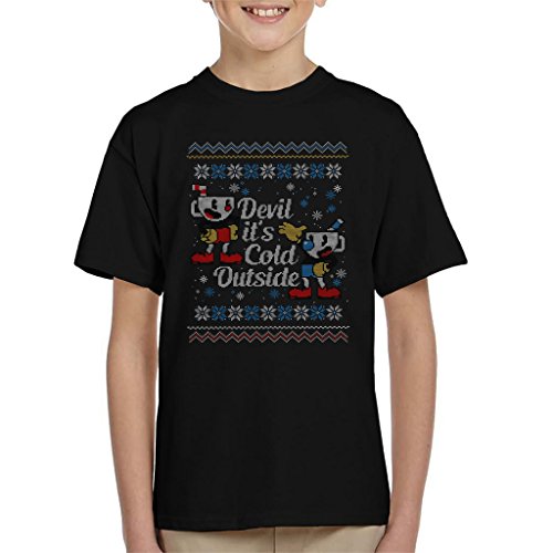 Cloud City 7 Devil Its Cold Outside Cuphead Christmas Knit Kid's T-Shirt