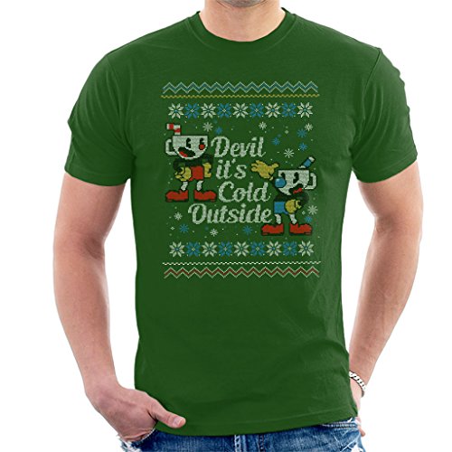 Cloud City 7 Devil Its Cold Outside Cuphead Christmas Knit Men's T-Shirt
