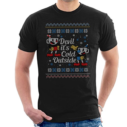 Cloud City 7 Devil Its Cold Outside Cuphead Christmas Knit Men's T-Shirt