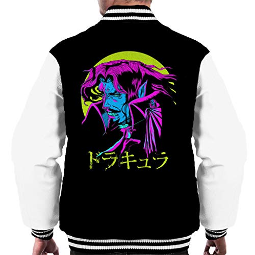 Cloud City 7 Dracula Japanese Text Castlevania Men's Varsity Jacket Blanco/Negro XXL