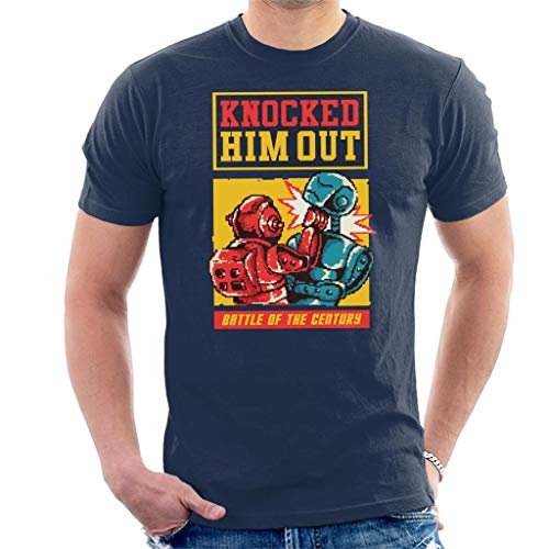 Cloud City 7 Rockem Sockem Robots Knock out Pixel Art Men's T-Shirt