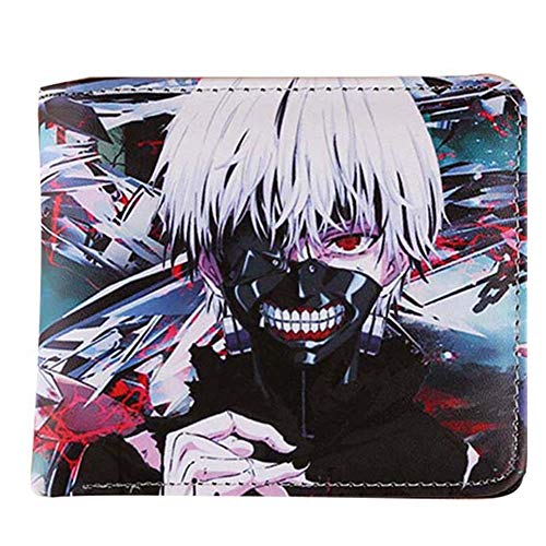cluis Anime Tokyo Ghoul - Monedero de piel sintética con tarjetero plegable, con ventana de identificación estilo 2 Talla única