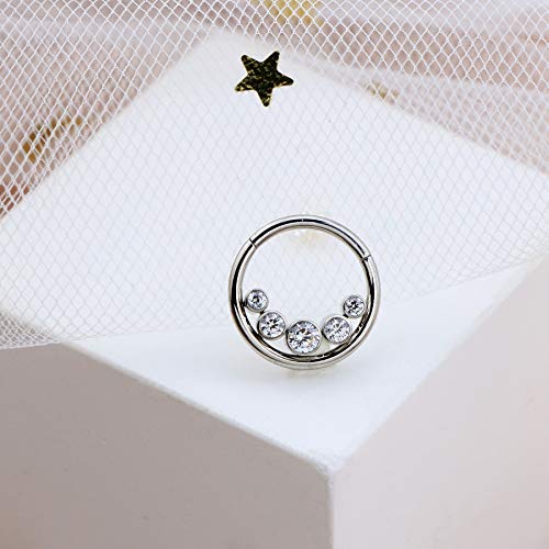 CM Crareesi Mania Aro de nariz para septum Daith Clicker de acero inoxidable quirúrgico de 16 g, para mujer, pendientes de Daith Tragus