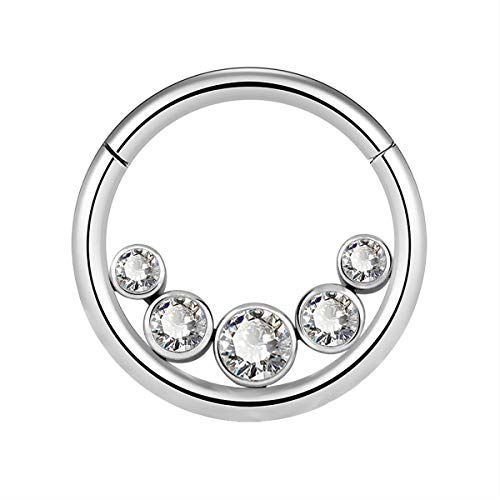 CM Crareesi Mania Aro de nariz para septum Daith Clicker de acero inoxidable quirúrgico de 16 g, para mujer, pendientes de Daith Tragus