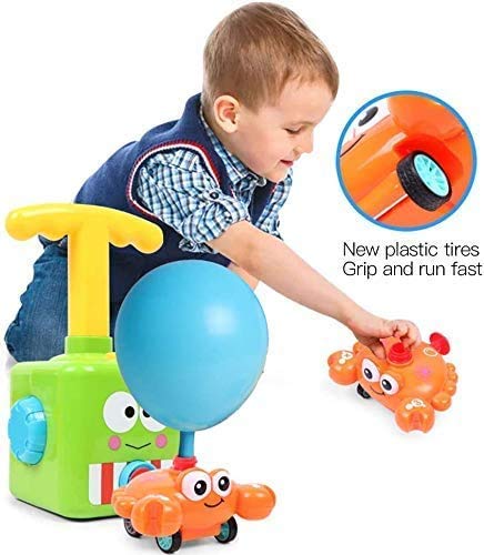 Coche de juguete con globo de inercia para niños, coche de lanzamiento con globo eléctrico con 10 globos, ciencia educativa, juguete de bricolaje para niños, regalos, juegos, niños, niñas