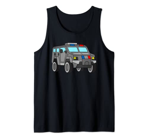 Coche SWAT Policia Vehiculo Unidad Especial Camiseta sin Mangas