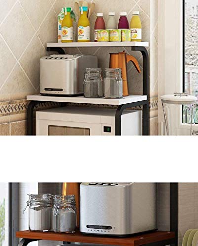 Cocina privada con estantes galvanizado simple cuadrado Junta de tubo y estantes estilo moderno piso gratis Ponche de microondas de 3 capas impermeables rack platos Rust almacenamiento condimento prod