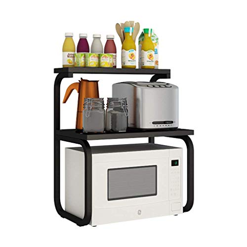 Cocina privada con estantes galvanizado simple cuadrado Junta de tubo y estantes estilo moderno piso gratis Ponche de microondas de 3 capas impermeables rack platos Rust almacenamiento condimento prod