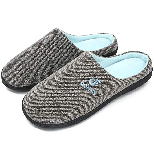 Coface Zapatillas-De-Casa-Hombre-Pantuflas-Suela-de-Memoria, Zapatos Invierno de La Casa, Hombre Zapatilla de Estar Antideslizante Felpa Cálido Pantufla Deslizantes Slipper Interiores y Exteriores