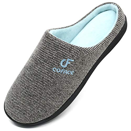 Coface Zapatillas-De-Casa-Hombre-Pantuflas-Suela-de-Memoria, Zapatos Invierno de La Casa, Hombre Zapatilla de Estar Antideslizante Felpa Cálido Pantufla Deslizantes Slipper Interiores y Exteriores