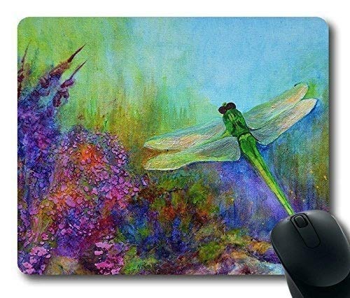 Cojín de ratón del rectángulo de la Pintura de la libélula Verde de Yanteng X por Servicio Personalizado su Mejor opción