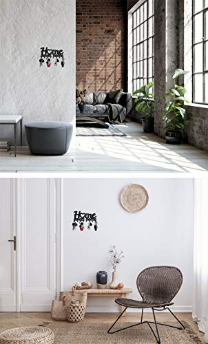 Colgador Llaves de Pared Home Sweet Home (8 Ganchos) Guardallaves Cuelga Decorativo Ganchos de Metal Para Cocina, Puerta de Casa | Portallaves Perchas Organizador | Decoración Vintage