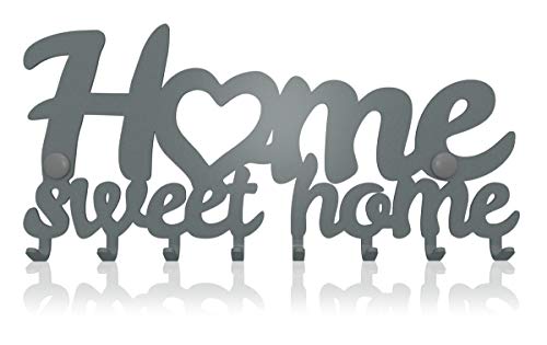 Colgador Llaves de Pared Home Sweet Home (8 Ganchos) Guardallaves Cuelga Decorativo Ganchos de Metal Para Cocina, Puerta de Casa | Portallaves Perchas Organizador | Decoración Vintage