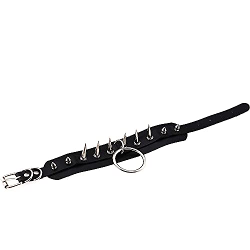 Collar Gótico de Punk, Collar Punk, Collar Cuero Punk, Gargantilla Ajustable Negra, Cadena de Clavícula e Cuero De PU, Collar Juntas TóricasCollar para Mujer, Niña, Fiesta, Cosplay, Street Beat