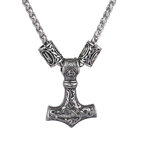 Collar NóRdico De Weijing, Martillo De TrúBido De Acero Inoxidable O'Din Rune Colgante Colgante, JoyeríA De Los Hombres