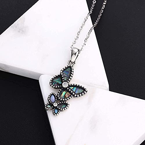 Collares para Mujer, Mariposa Collar Plata de Ley 925, Nácar Abulón Colgante de Animal, Personalizado Joyería, Quiero Estar contigo Siempre, Regalos para Madre Hija Esposa Compañera(Abulón)