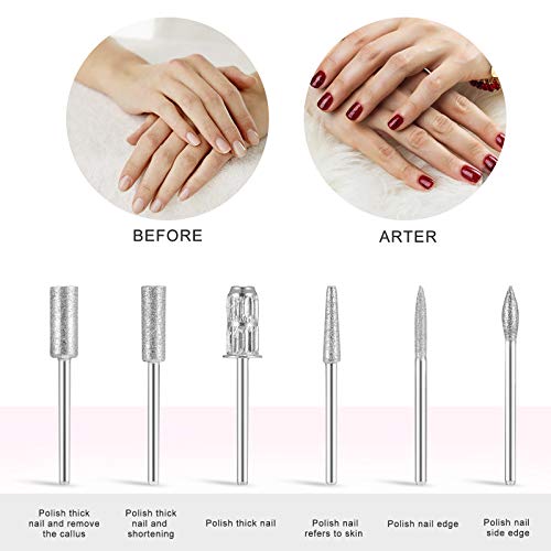 Colomba Torno Para Uñas,Limas de Uñas,Herramienta de Lijado y Pulido Lima Electrica Uñas de Vlocidad Ajustable para Manicura Pedicura, Set de Manicura para Salón DIY 20000 RPM