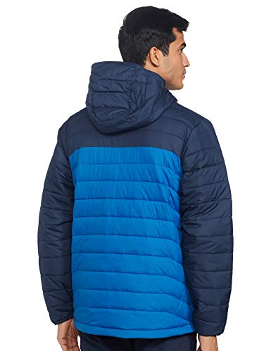Columbia Powder Lite Hooded , Chaqueta Hombre, Azul (Bright Indigo, Collegiate Navy), L