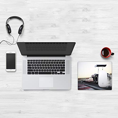 Comfortable Mouse Pad 32x25 cm,Cars, Dragster Racing Down The Track con tecnología Burnout Competition Speed ​​Spor,Base de Goma Antideslizante Wipe Washable para Gamers Ordenador, PC y Laptop32x25 cm