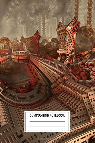 Composition Notebook: Abstract The Junque Room Fractal Visions 3d Wide Ruled Note Book, Diary, Planner, Journal for Writing