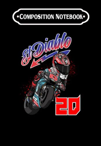 Composition Notebook: Ell Diabloz Fan Art Superbike Moto GP Fabioo Quartararozz 20 Classic, Journal 6 x 9, 100 Page Blank Lined Paperback Journal/Notebook
