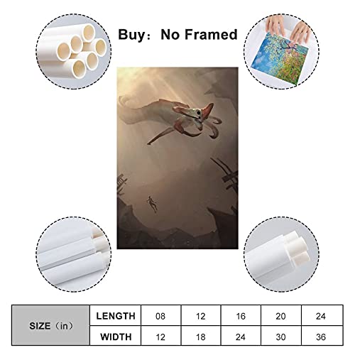 Concept Art Subnautica Reaper Leviathan Póster de pared con impresión moderna para dormitorio familiar, estilo Unframe, 60 x 90 cm