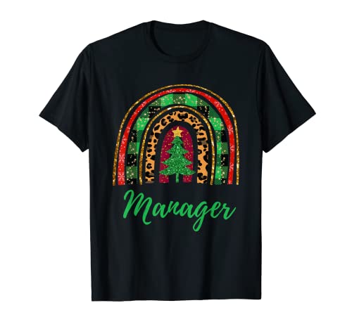 Conjunto de grupo familiar a juego Christmas Rainbow Manager Camiseta