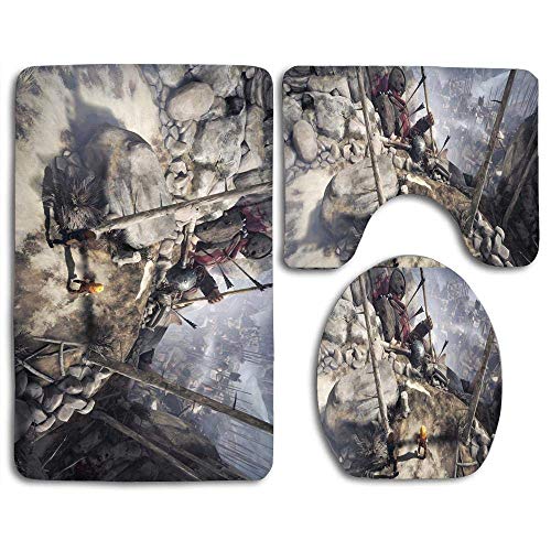 Conjuntos de alfombras de seguridad suave de 3 piezas Brothers-A Tale of Two sons Incluye tapete de baño Alfombra de contorno Tapa Tapa del inodoro para dormitorio Cocina Alfombrillas Set de alfombras