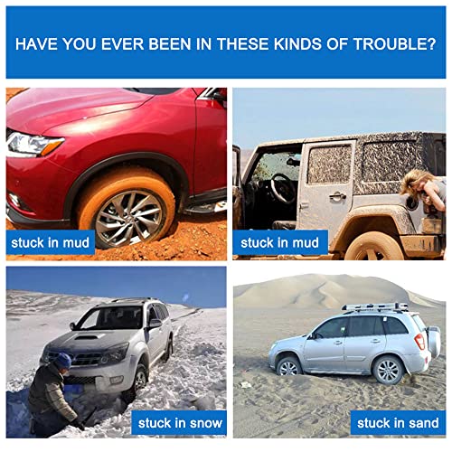 conpoir 2Pcs Coche Escape de Emergencia Placa Tracción Alfombrilla Agarre de neumáticos Ayuda Antideslizante Plegable para la mayoría de los S Coches y Furgonetas de Nieve Hielo Barro Arena