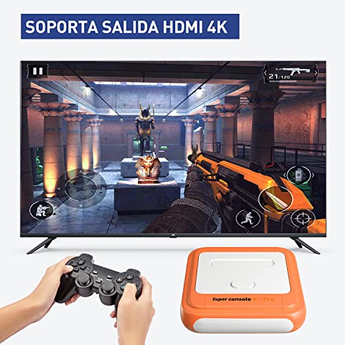 Consolas de videojuegos retro, superconsola de juegos portátil X Pro-128G, más de 41000 juegos integrados, compatibles con más de 50 emuladores, PS1/PSP/SNES/N64, regalos para niños adultos