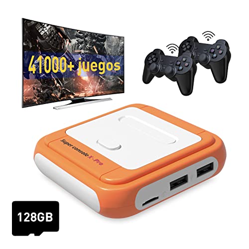 Consolas de videojuegos retro, superconsola de juegos portátil X Pro-128G, más de 41000 juegos integrados, compatibles con más de 50 emuladores, PS1/PSP/SNES/N64, regalos para niños adultos