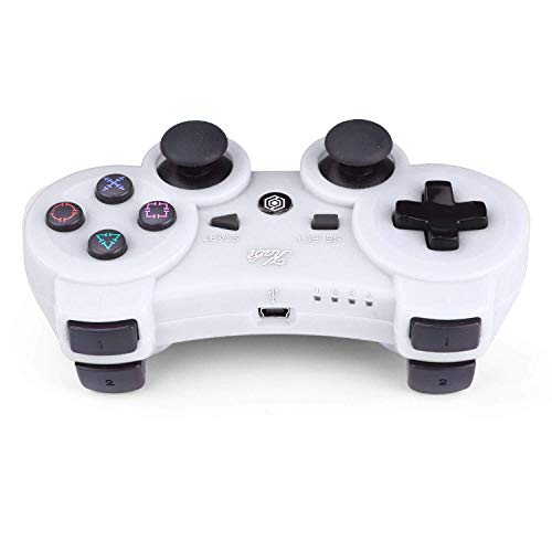 Controlador Bluetooth inalámbrico 6-AXIS Game Pad Doble Shock Joystick para PS3 Controller PlayStation 3 Controller con cable de carga gratuito Kabi (blanco)