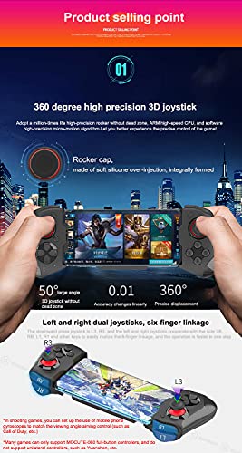 Controlador de Juegos para Móvil Pubg, Mocute-060 Bluetooth Gamepad Nalámbrico Compatible Android/iPhone/PC, Retráctil Mando Movil, Joystick Gamepad de Smartphone Libre