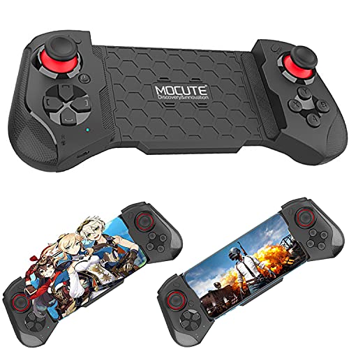 Controlador de Juegos para Móvil Pubg, Mocute-060 Bluetooth Gamepad Nalámbrico Compatible Android/iPhone/PC, Retráctil Mando Movil, Joystick Gamepad de Smartphone Libre