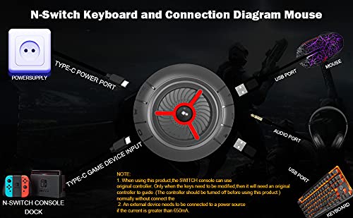 Conversor de auriculares para teclado y ratón, Megadream Keyboard Mouse y adaptador de auriculares, adecuado para PS3 PS4 N-S Switch Xbox gama completa con orificio para micrófono de 3,5 mm