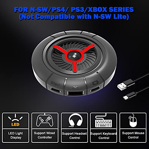 Conversor de auriculares para teclado y ratón, Megadream Keyboard Mouse y adaptador de auriculares, adecuado para PS3 PS4 N-S Switch Xbox gama completa con orificio para micrófono de 3,5 mm