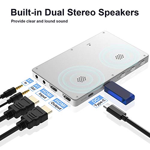 Convertidor de captura de vídeo, HD 1080P 60FPS Conversor de video USB 2.0 con pantalla OLED de 5 ", Grabadora de video AV y HDMI Captura de VCR, DVD, cintas VHS, Hi8, videocámaras, sistemas de juegos