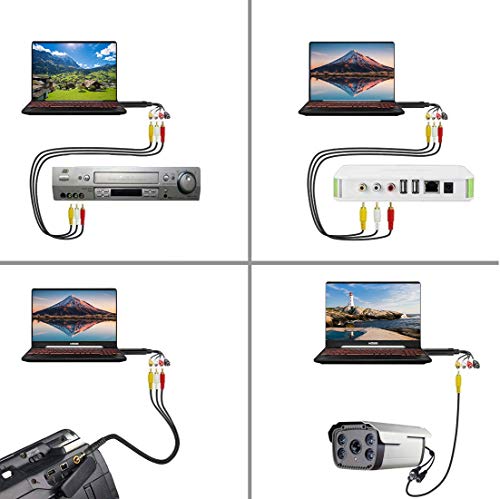 Convertidor de VHS a formato digital, adaptador de captura de vídeo con USB 2.0, compatible con Windows 7, 8, 10, XP y VISTA, para digitalizar audio y vídeo