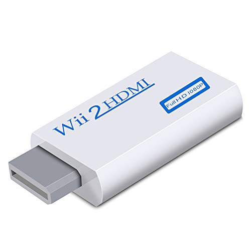 Convertidor Wii a HDMI, Adaptador Zeato Wii a HDMI, Wii a HDMI 1080P 720P, Salida de Conector de vídeo y Audio de 3,5 mm, soporta Todos los Modos de visualización Wii - Blanco